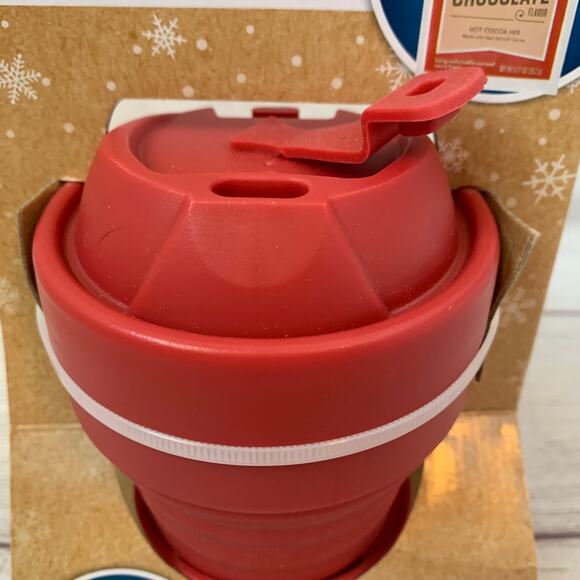 CandyRific Red Collapsible Reusable Silicone Mug 12oz - Picture 5 of 11